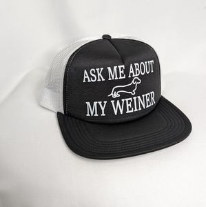 ASK ME ABOUT MY WIENER! MESH TRUCKER PARTY HAT